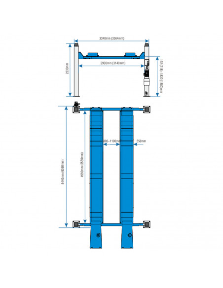 ELEVADOR 4 COLUMNAS CON ALINEACION 5500KG HFL4155E - Imagen 2